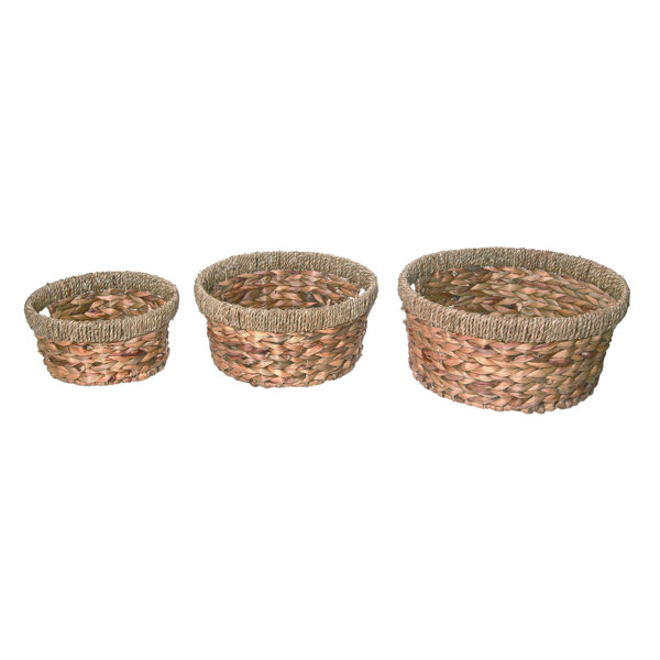 Rosecliff Heights 3 Piece Seagrass Basket Set Wayfair